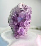 Treasured Energies natural deep purple amethyst crystal cluster specimen with pointed geometric points