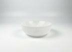 Treasured Energies hand carved white selenite crystal bowl for cleansing and charging gemstones on a white background