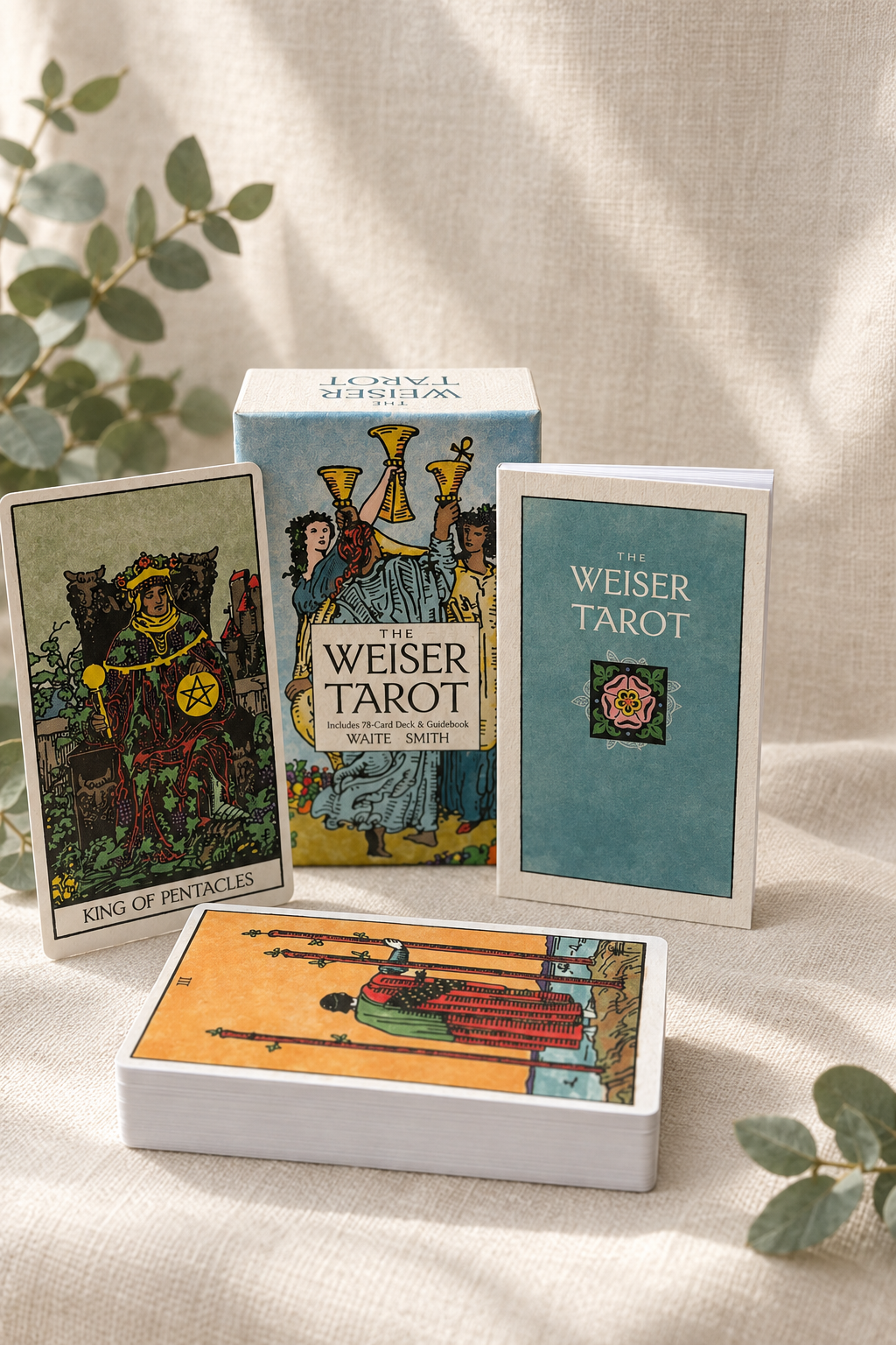 Weiser Tarot with King of Pentacles and Three of Wands